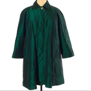 Vintage Brem Rainwear emerald green overcoat rain jacket plus 14